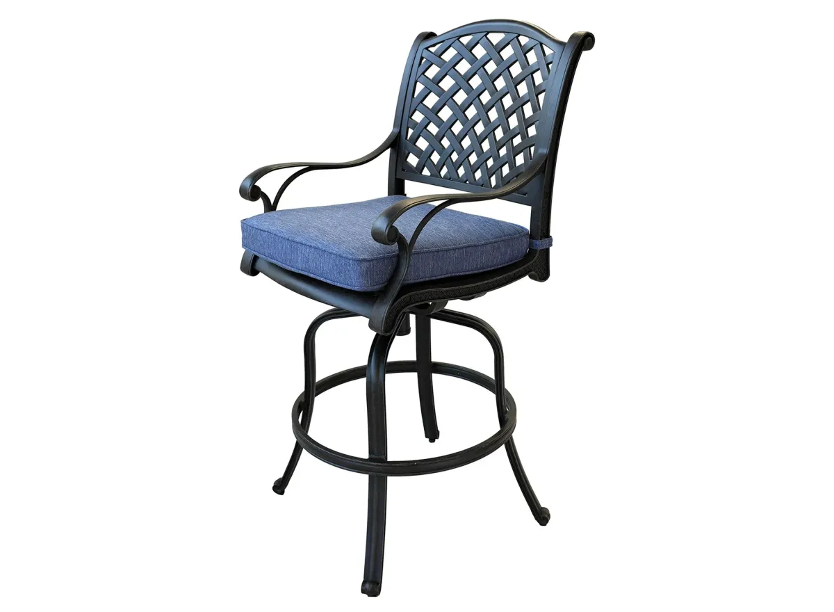 Castle Rock Outdoor Bar Stool in Navy Blue by Bellanest