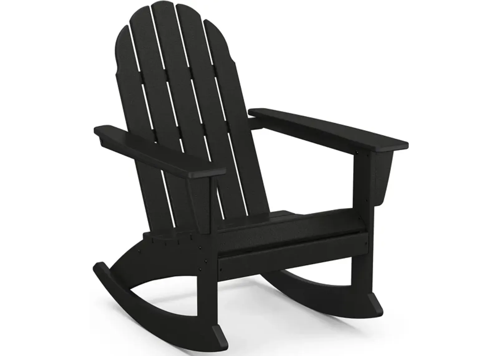 Vineyard Adirondack Rocking Chair in Black by Polywood