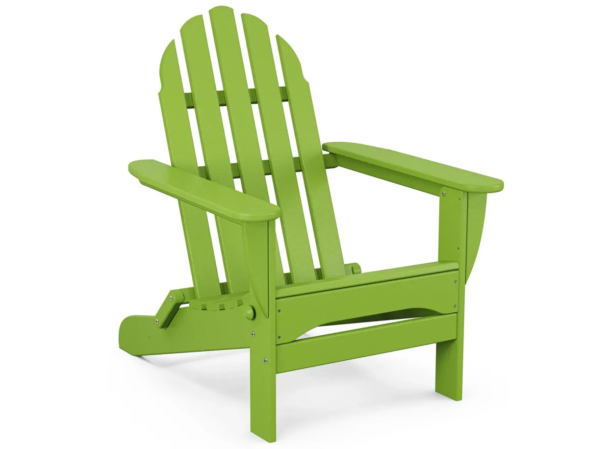 Classic Folding Adirondack Chair in Lime by Polywood