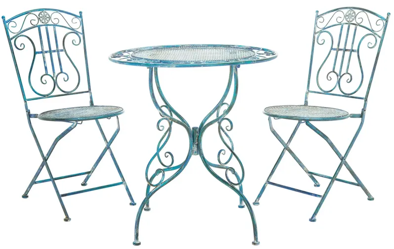 Colley Outdoor 3 -pc Bistro Set in Hunter Green by Safavieh