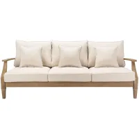 Ronda Outdoor Sofa in White / Light Brown by Safavieh