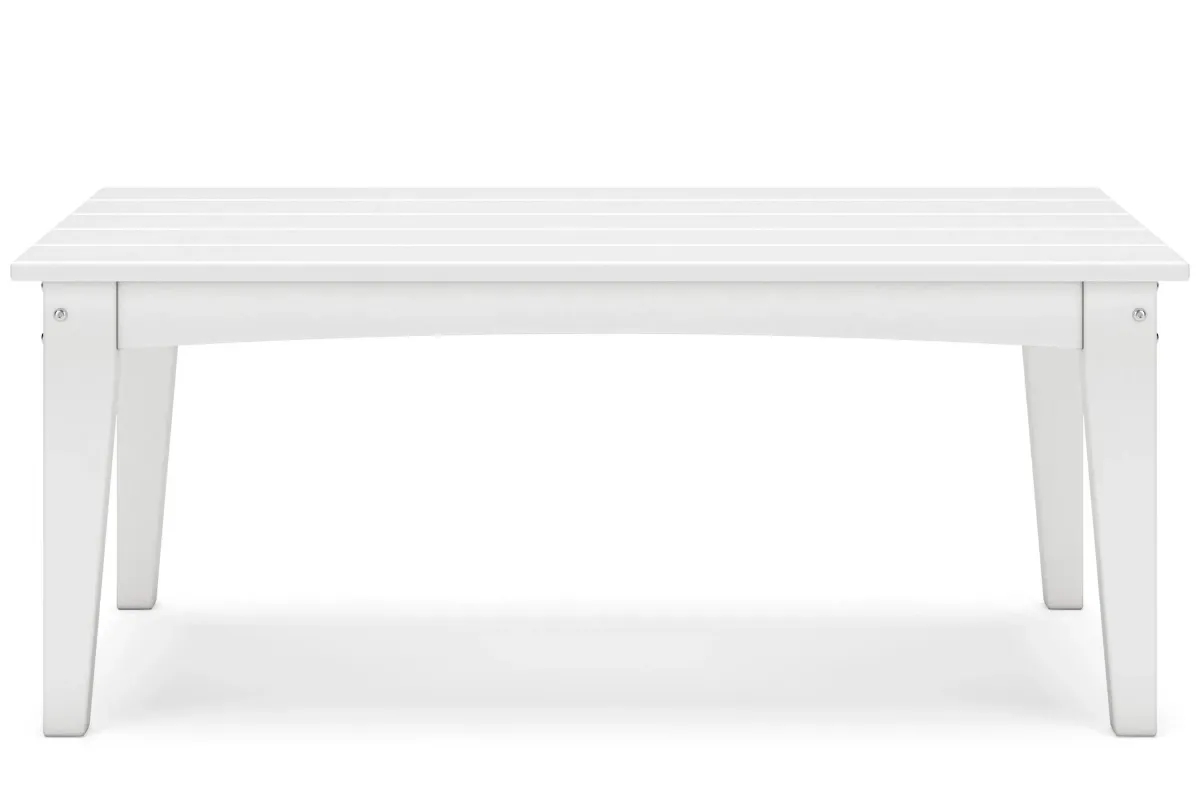 Hyland wave Outdoor Coffee Table in White by Ashley Furniture