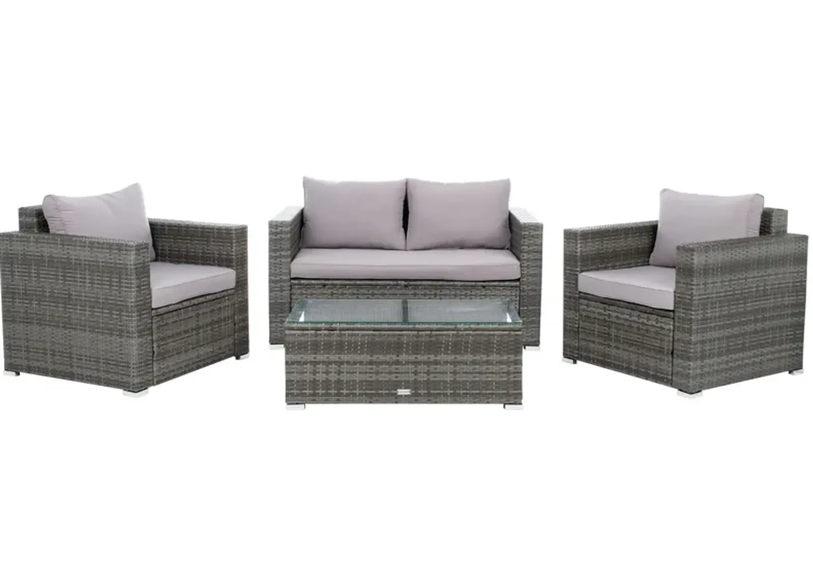 Brielle 4-pc. Patio Set in Dark Gray by Safavieh