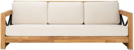 Preston Outdoor Sofa in Teal / White by Safavieh