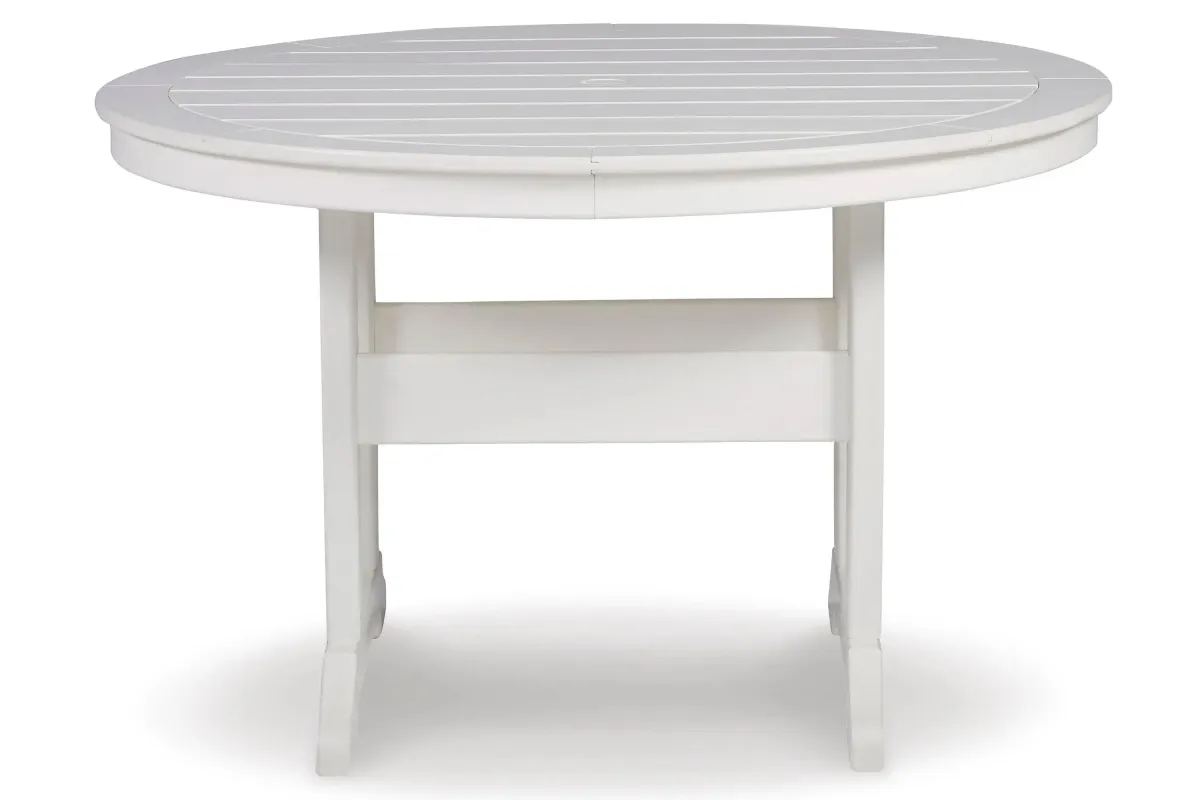 Crescent Luxe Outdoor Dining Table in White by Ashley Furniture