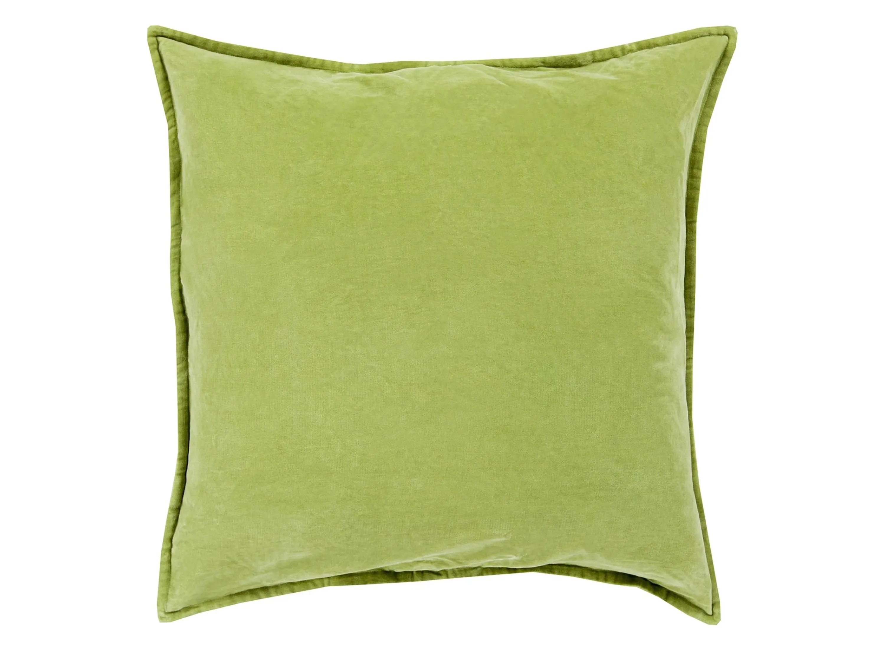 Cotton Velvet 18" Down Throw Pillow in Grass Green by Surya