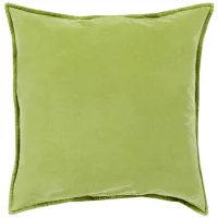 Cotton Velvet 18" Down Throw Pillow in Grass Green by Surya