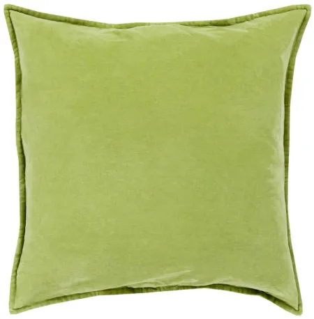 Cotton Velvet 18" Down Throw Pillow in Grass Green by Surya