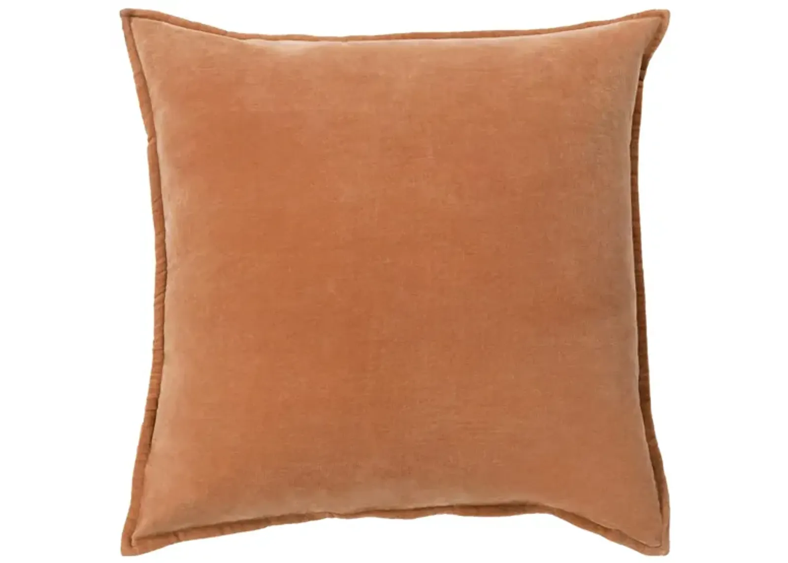 Cotton Velvet 18" Throw Pillow in Burnt Orange by Surya