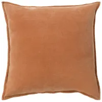 Cotton Velvet 20" Down Throw Pillow in Burnt Orange by Surya