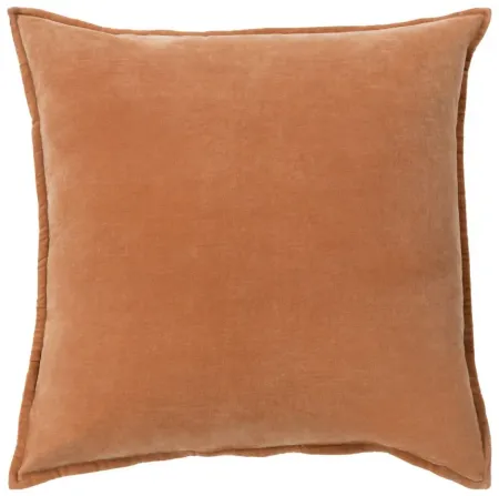 Cotton Velvet 20" Throw Pillow in Burnt Orange by Surya