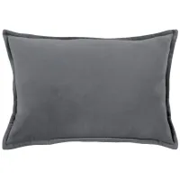 Cotton Velvet 13" x 19" Throw Pillow in Charcoal by Surya