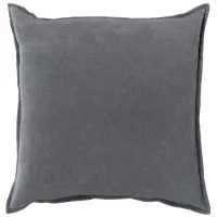 Cotton Velvet 18" Throw Pillow in Charcoal by Surya
