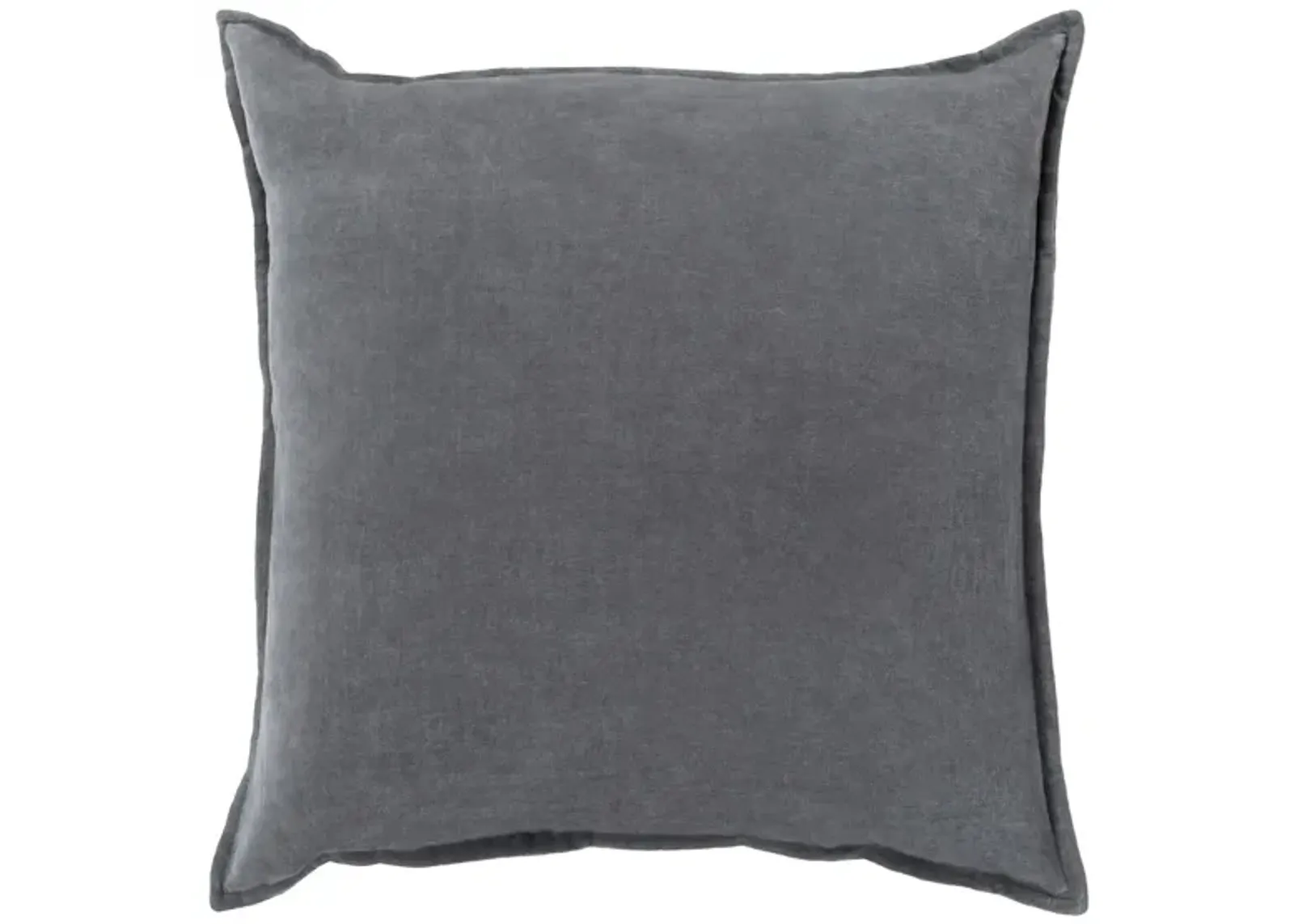 Cotton Velvet 20" Throw Pillow in Charcoal by Surya