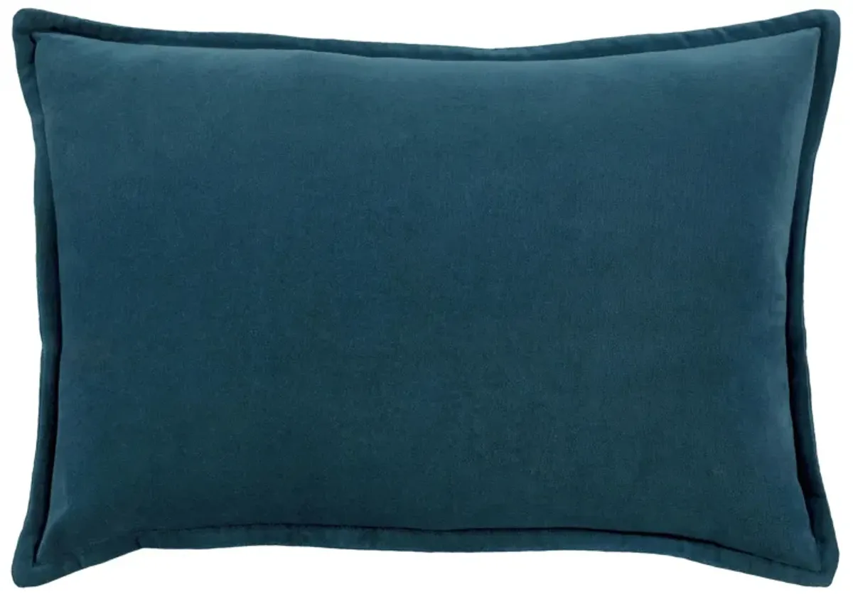 Cotton Velvet 13" x 19" Throw Pillow in Teal by Surya