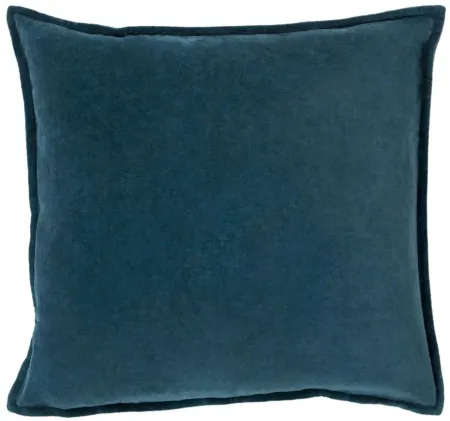 Cotton Velvet 18" Throw Pillow in Teal by Surya