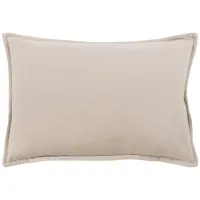 Cotton Velvet 13" x 19" Throw Pillow in Beige by Surya