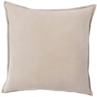Cotton Velvet 18" Throw Pillow in Beige by Surya