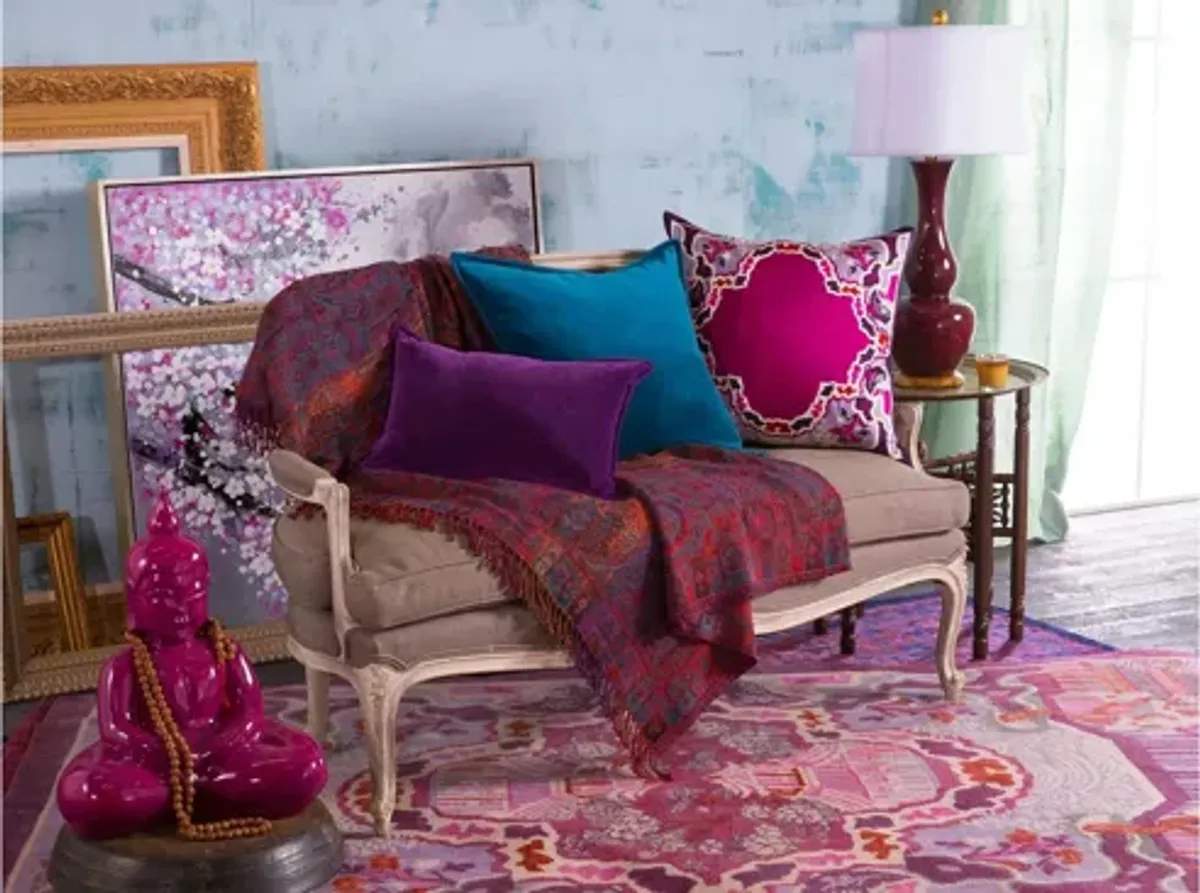 Cotton Velvet 13" x 19" Down Throw Pillow