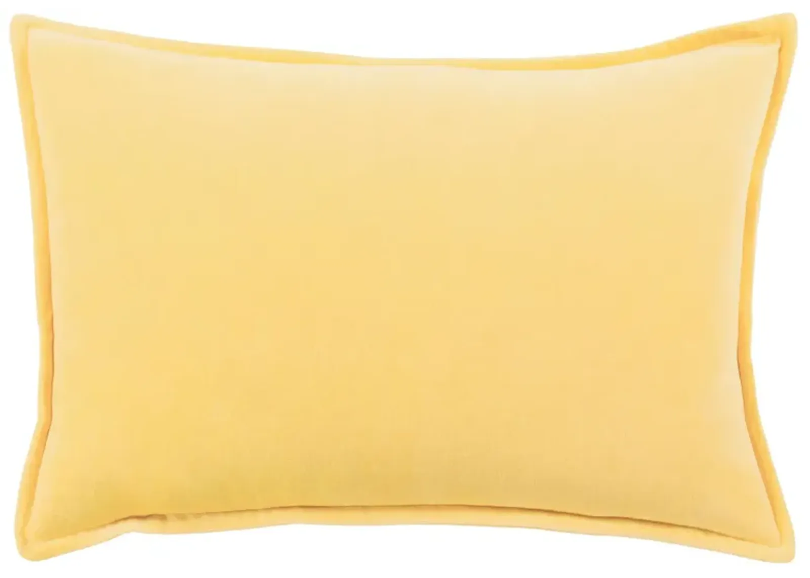 Cotton Velvet 13" x 19" Throw Pillow in Bright Yellow by Surya