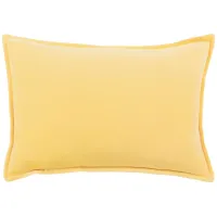 Cotton Velvet 13" x 19" Throw Pillow in Bright Yellow by Surya