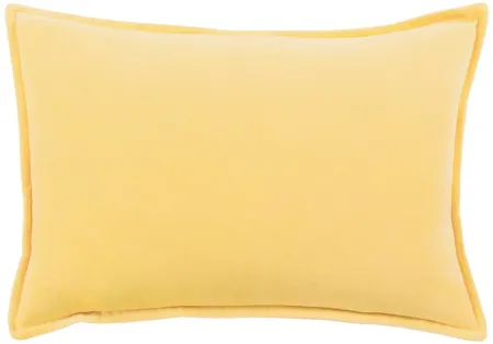 Cotton Velvet 13" x 19" Throw Pillow in Bright Yellow by Surya