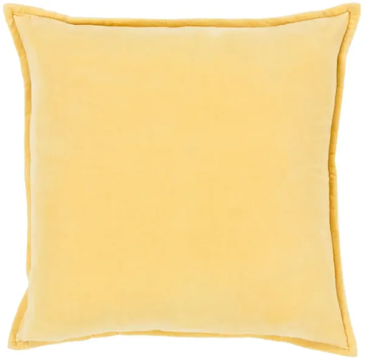 Cotton Velvet 18" Throw Pillow in Bright Yellow by Surya