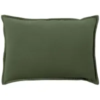 Cotton Velvet 13" x 19" Throw Pillow in Dark Green by Surya