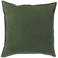 Cotton Velvet 20" Throw Pillow in Dark Green by Surya