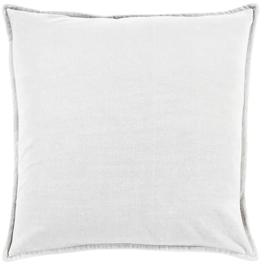 Cotton Velvet 18" Throw Pillow in Medium Gray by Surya