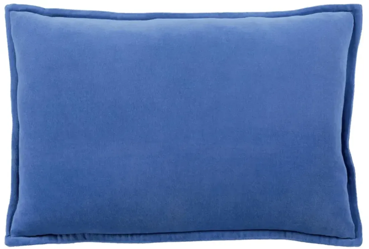 Cotton Velvet 13" x 20" Down Throw Pillow in Dark Blue by Surya