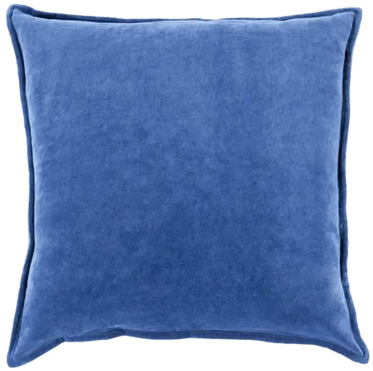 Cotton Velvet 18" Throw Pillow in Dark Blue by Surya