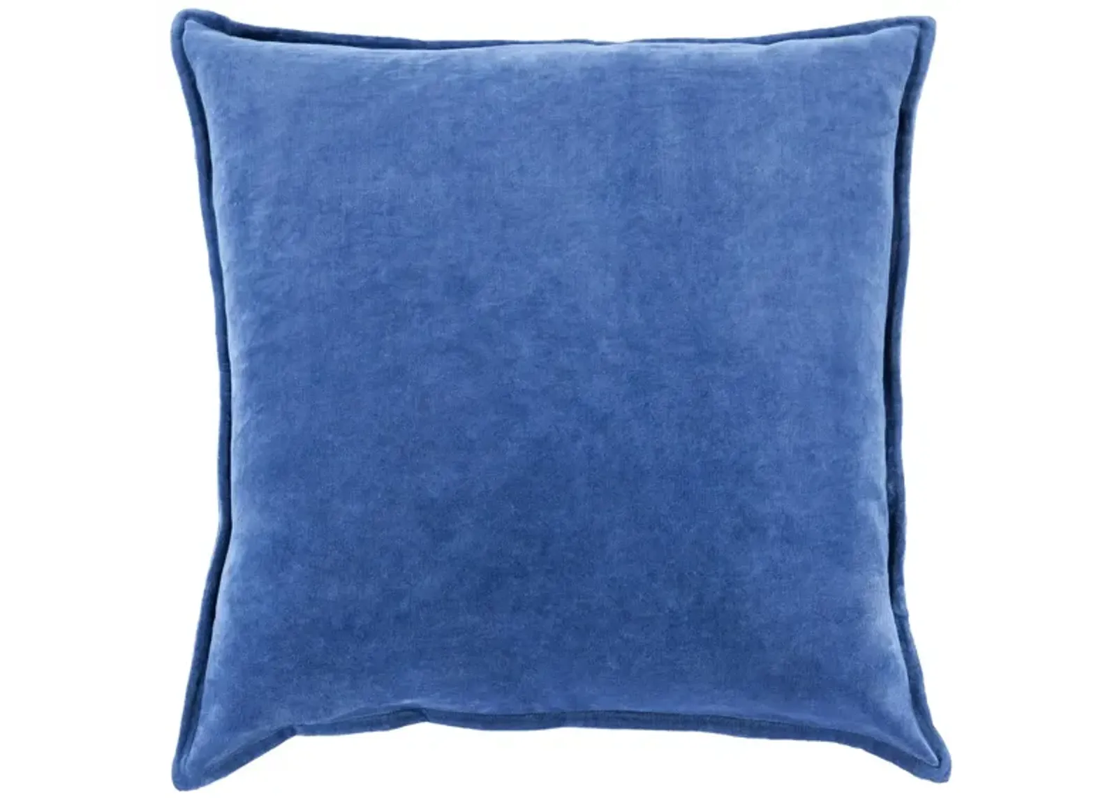 Cotton Velvet 18" Throw Pillow in Dark Blue by Surya