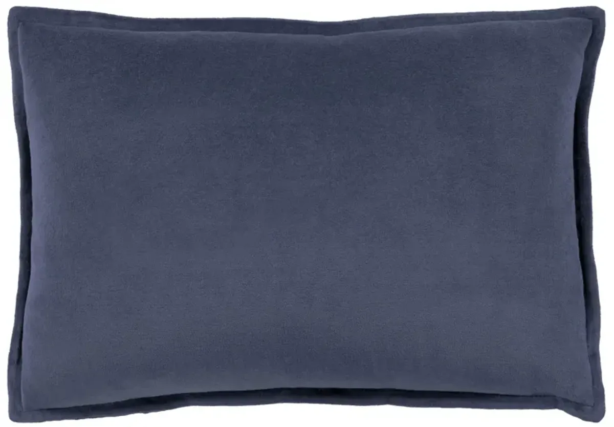 Cotton Velvet 13" x 20" Throw Pillow in Navy by Surya