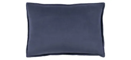 Cotton Velvet 13" x 20" Throw Pillow in Navy by Surya