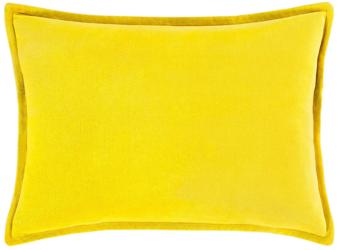 Cotton Velvet 13" x 20" Throw Pillow in Mustard by Surya