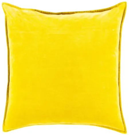 Cotton Velvet 18" Throw Pillow in Mustard by Surya