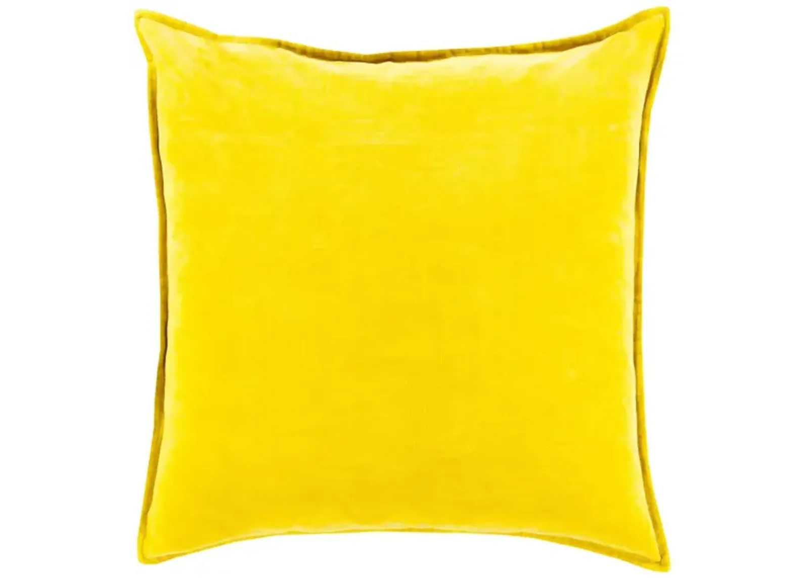 Cotton Velvet 18" Throw Pillow in Mustard by Surya