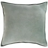 Cotton Velvet 18" Throw Pillow in Sea Foam by Surya