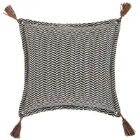 Fiona II 20" Down Throw Pillow in Black, Camel, Beige by Surya