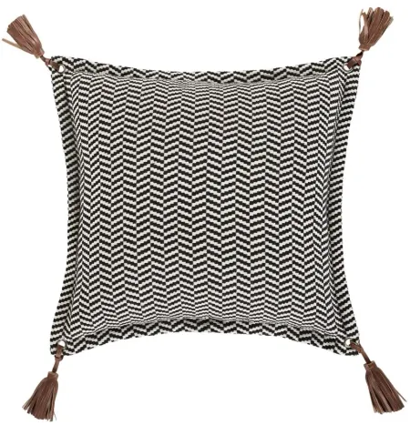 Fiona II 20" Down Throw Pillow in Black, Camel, Beige by Surya