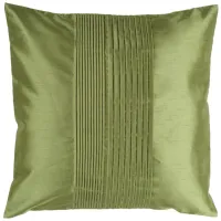 Solid Pleated 18" Down Throw Pillow in Dark Green by Surya