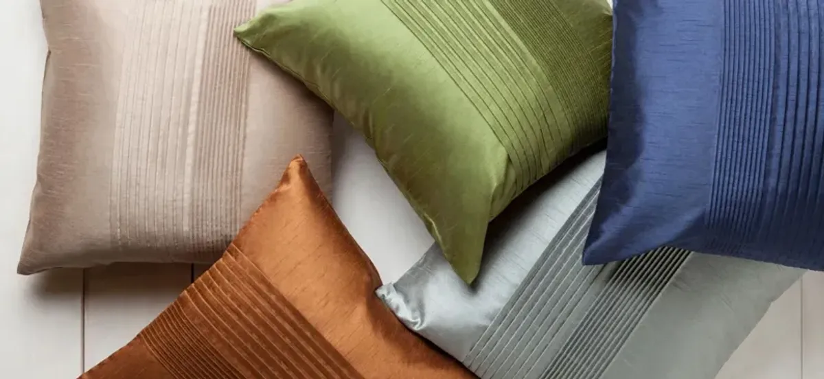 Solid Pleated 22" Down Throw Pillow