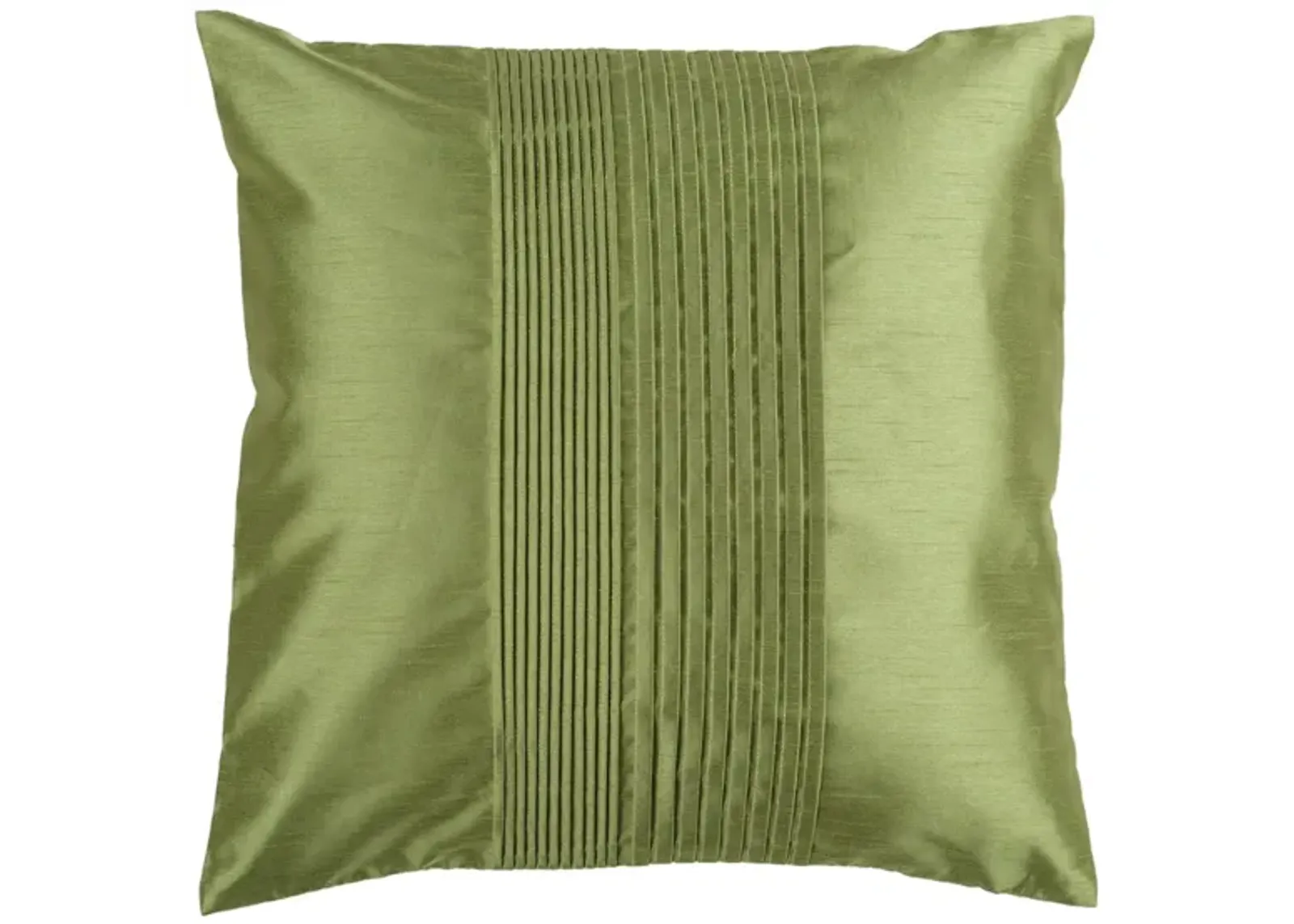 Solid Pleated 22" Throw Pillow in Dark Green by Surya