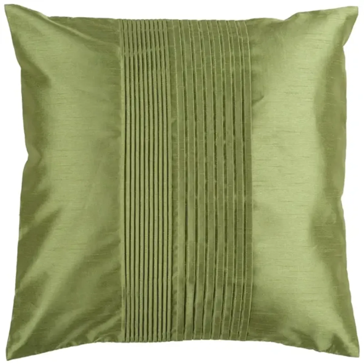 Solid Pleated 22" Throw Pillow in Dark Green by Surya