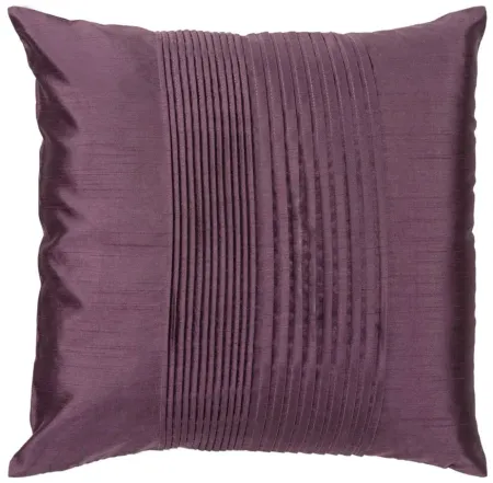 Solid Pleated 22" Throw Pillow in Dark Purple by Surya