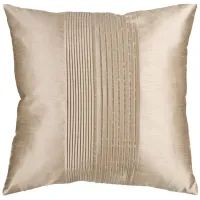 Solid Pleated 18" Down Throw Pillow in Khaki by Surya