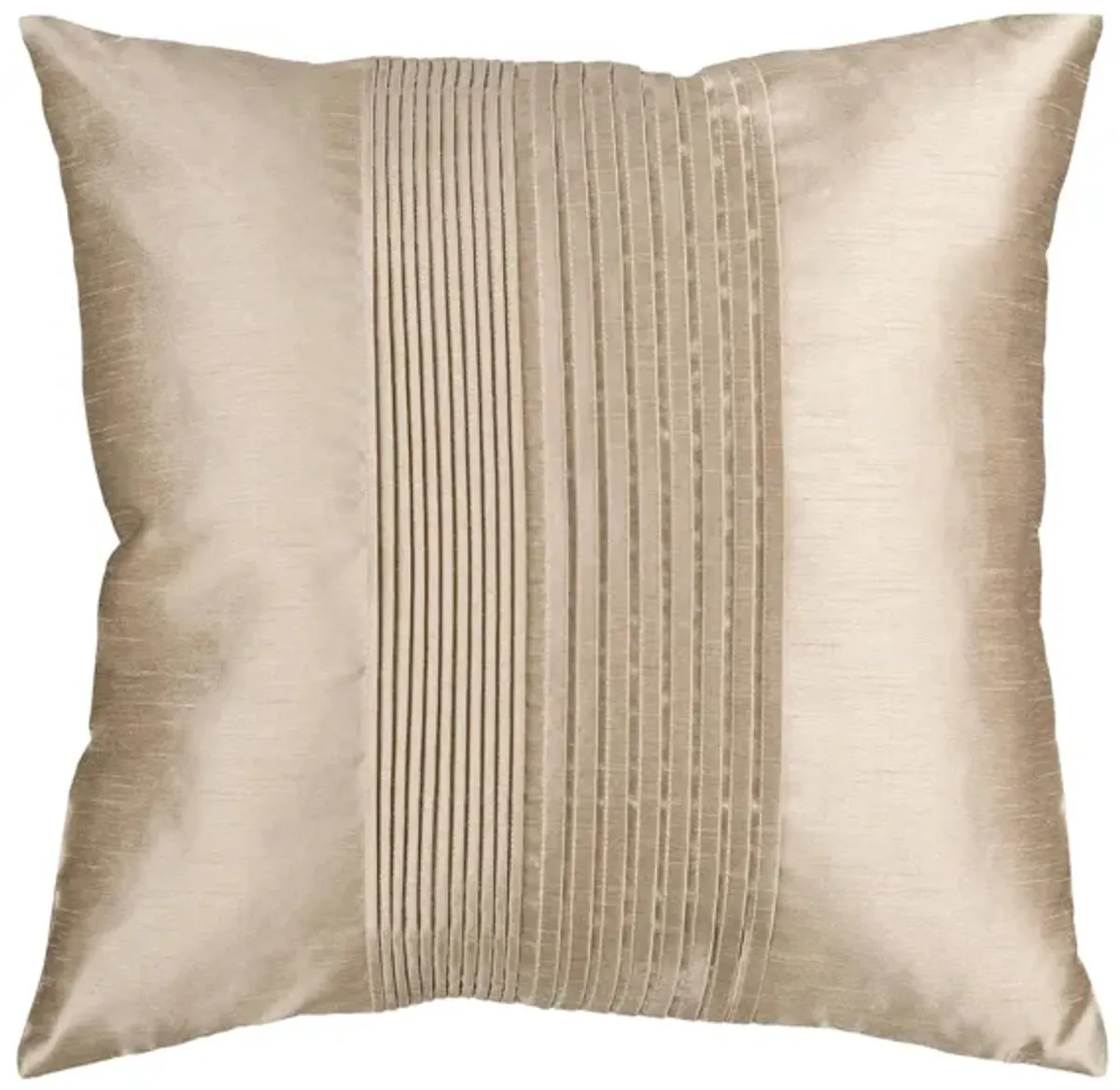 Solid Pleated 22" Throw Pillow in Khaki by Surya