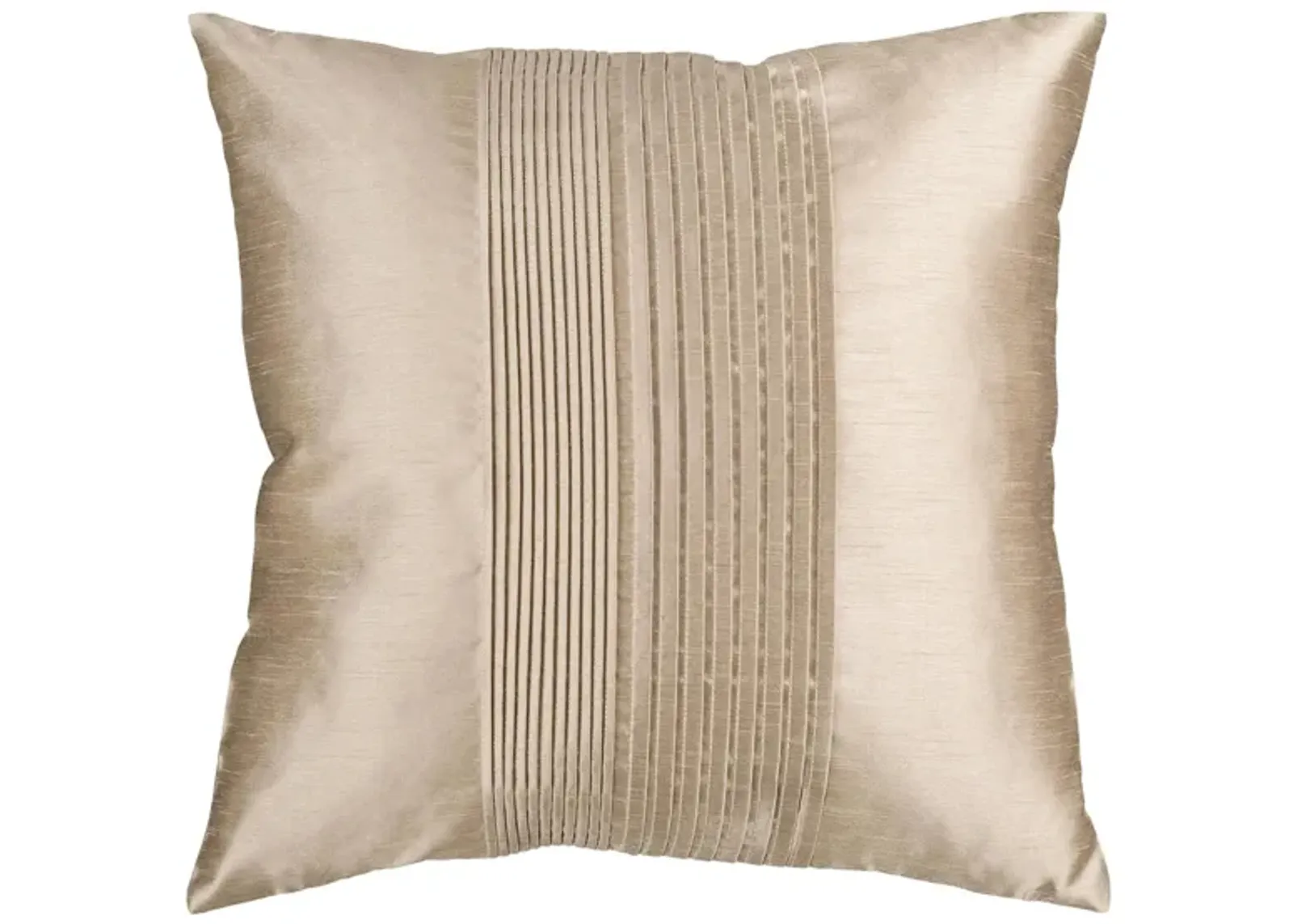 Solid Pleated 22" Throw Pillow in Khaki by Surya