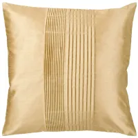Solid Pleated 18" Down Throw Pillow in Mustard by Surya